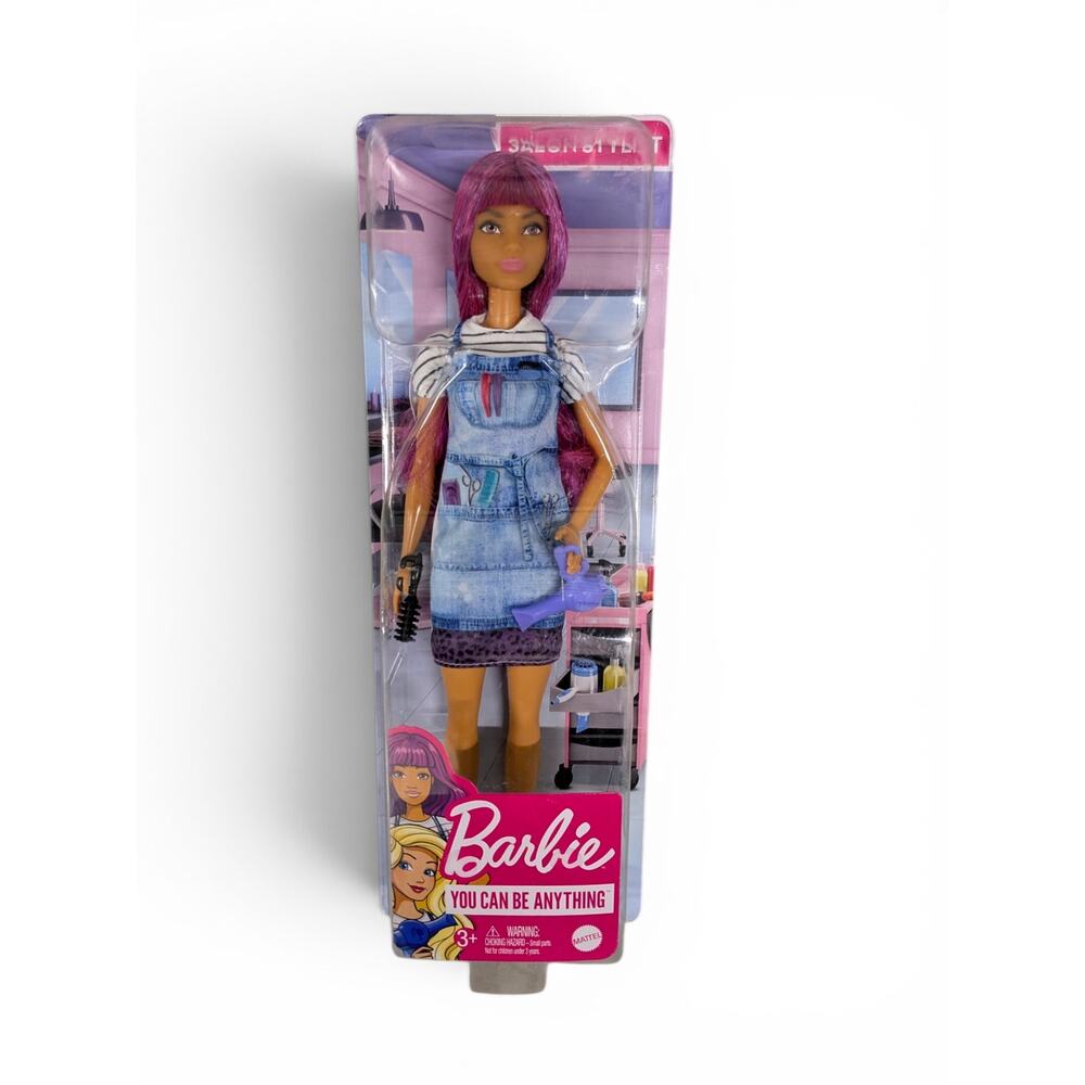 Damaged Box New Barbie Doll Salon Hair Stylist Ethnic AA Hispanic GTW36